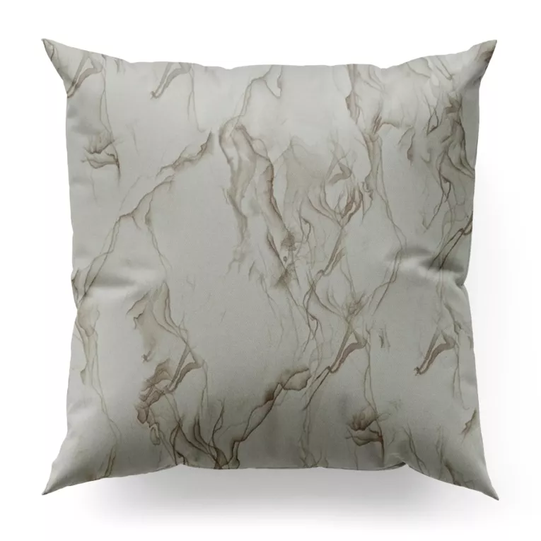 Poszewka szyta biało złocista z tkaniny welwetowej ze złotym marmurkowym nadrukiem