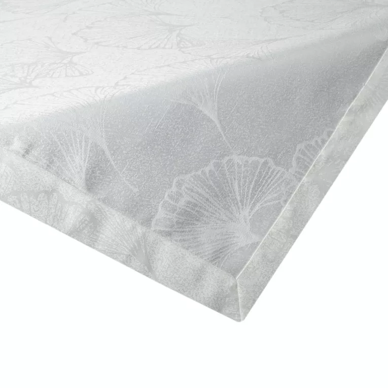 Bieżnik plamoodporny ecru DORIS z żakardowym wzorem liści gingko 85x85 cm Eurofirany