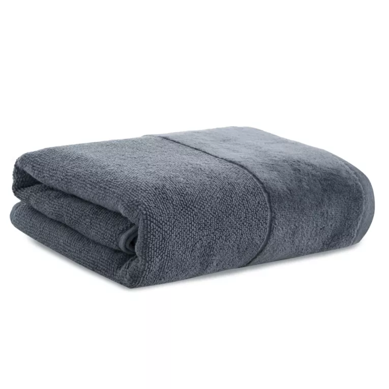 Ręcznik kąpielowy FERO z welwetową bordiurą stalowy 50x90 cm Eurofirany