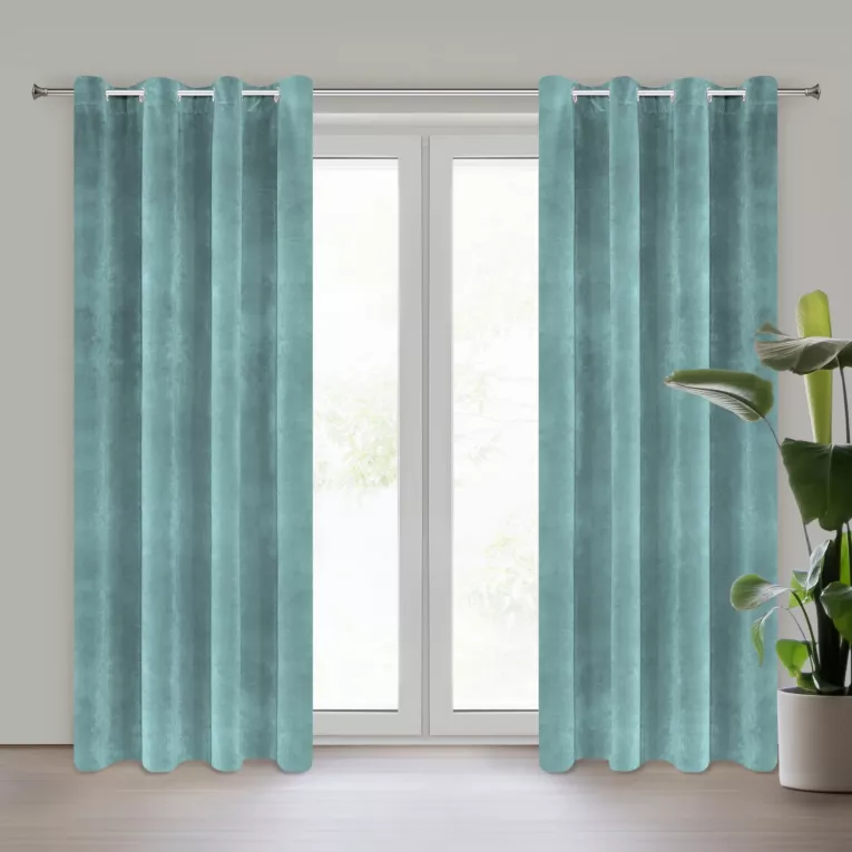 Zasłona morska z ekskluzywnego matowego welwetu 140x250 cm przelotka RIA Diva Line Eurofirany