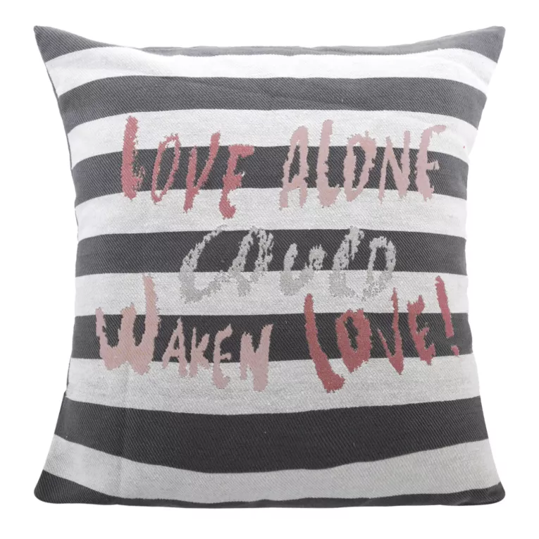 Poszewka na poduszkę 40x40 cm żakardowa z napisami w stylu młodzieżowym SATU  Eurofirany