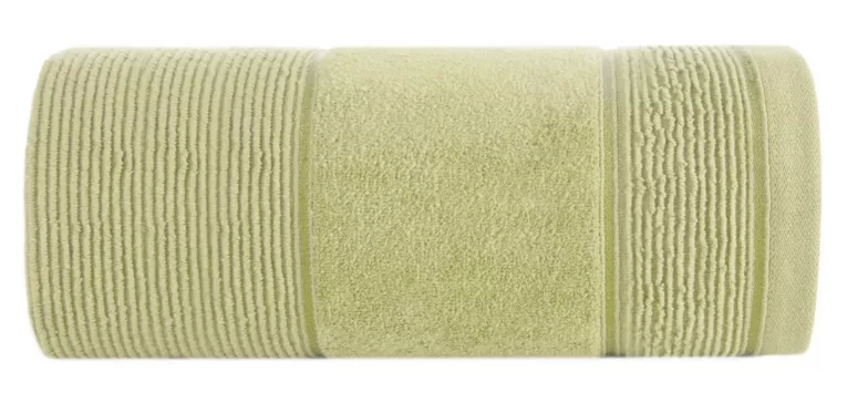 Ręcznik kąpielowy 50x90 cm bawełniany kolor oliwkowy z welurową bordiurą 500 g/m2 EMMA Eurofirany