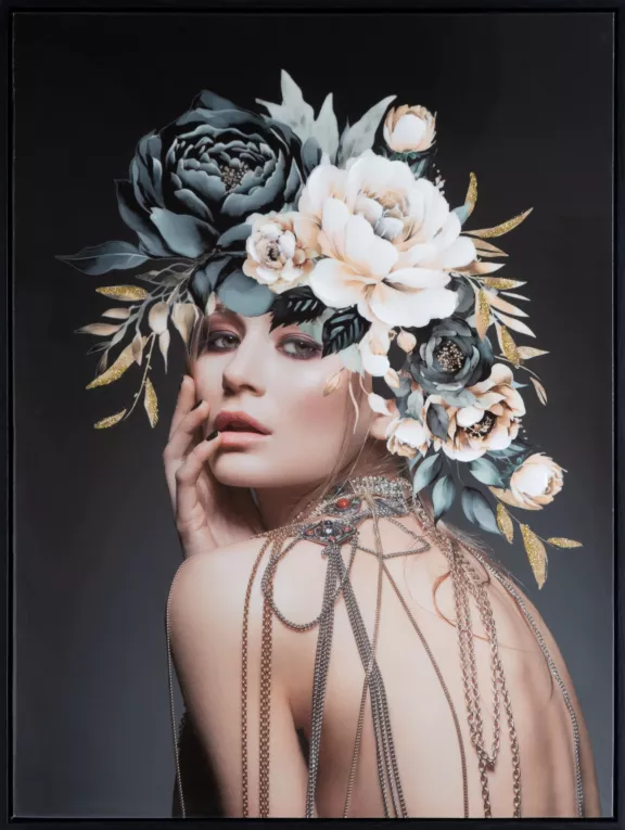 Obraz nadruk na płótnie portret kobiety z lustrzanym wykończeniem Eurofirany