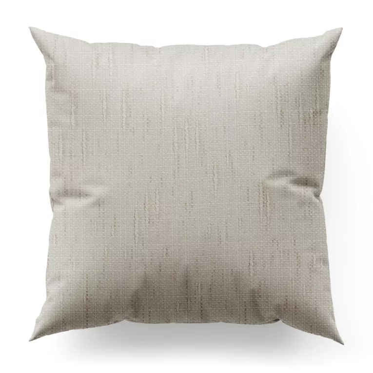 Poszewka szyta jasnobeżowa z miękkiej, matowej tkaniny w stylu eko o naturalnym splocie