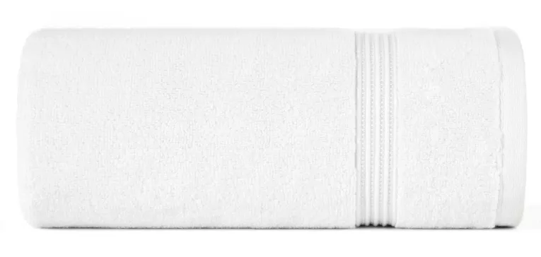 Ręcznik kąpielowy 70x140 cm bawełniany kolor biały 0 twist zdobiony paseczkami 550 g/m2 MOLLY Eurofirany