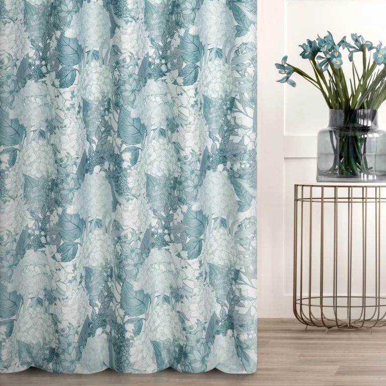 Tkanina zasłonowa zaciemniająca typu dimout z wzorem kwiatów Eurofirany