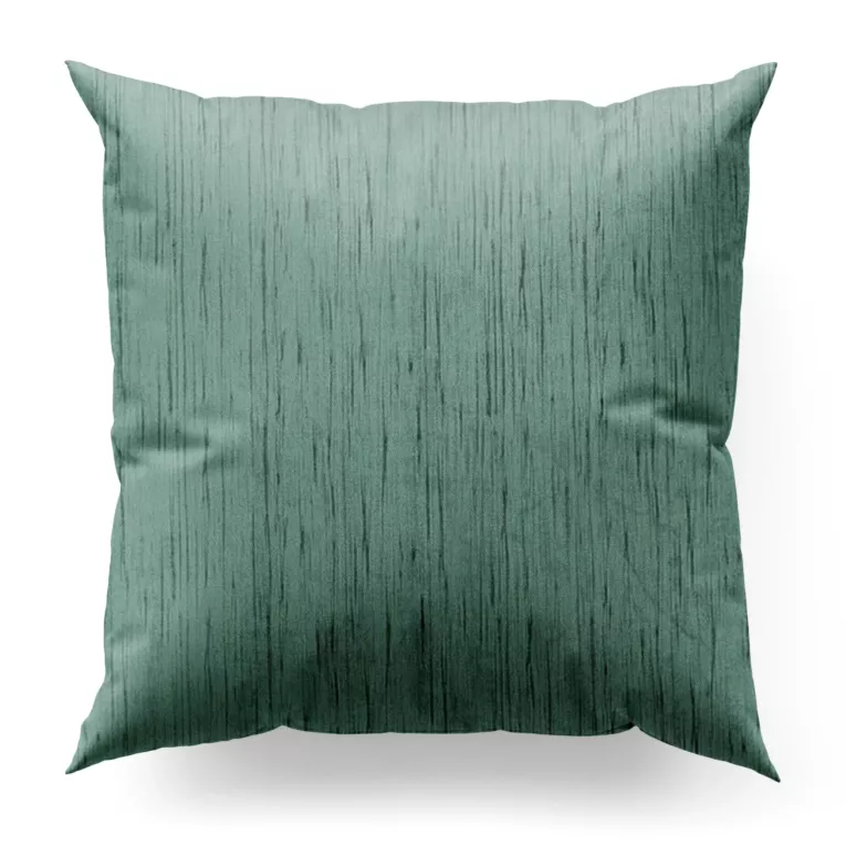 Poszewka szyta miętowa z tkaniny welwetowej w pionowe prążki, wykończona obciążnikiem