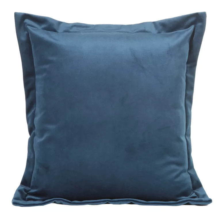 Poszewka na poduszkę 45x45 cm welwetowa z ozdobnymi brzegami granatowa RIA DIVA LINE Eurofirany