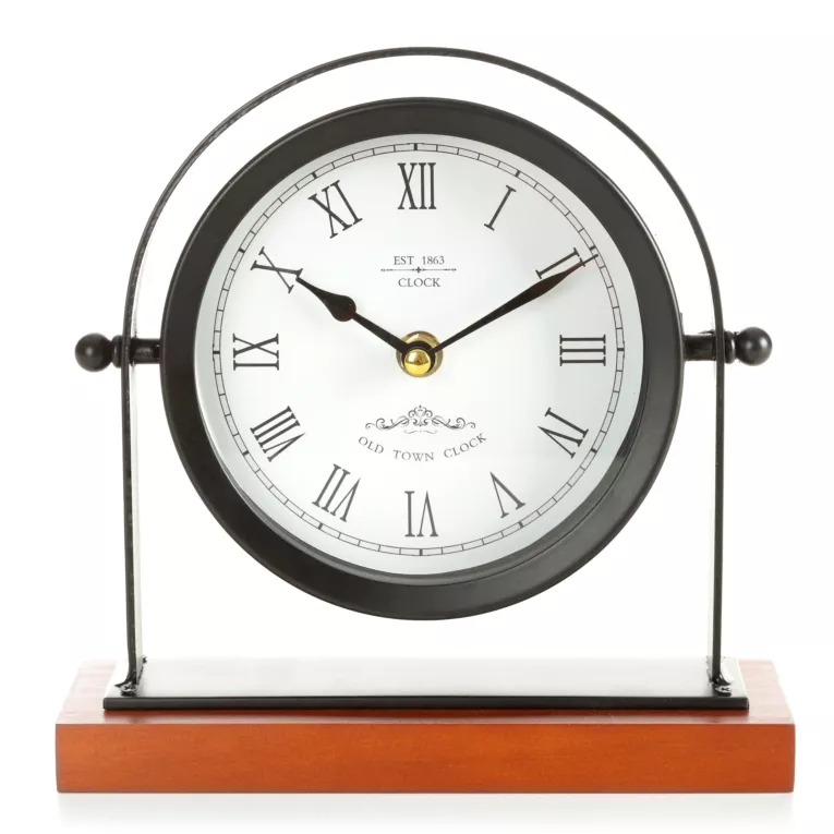 Dekoracyjny zegar stołowy w stylu vintage Eurofirany