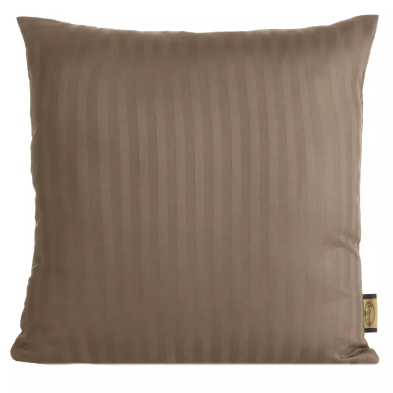 Poszewka na poduszkę 40x40 cm z satyny bawełnianej w prążki brązowa VERA Eurofirany