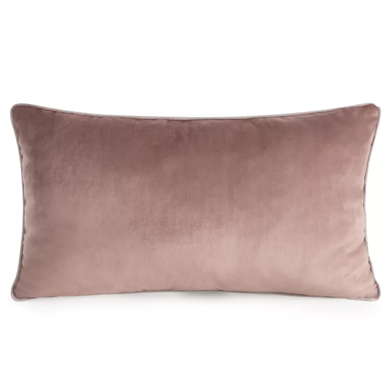 Poduszka 30 x 50 cm welwetowa ciemnoróżowa z kontrastującą lamówką GAJA 3 Eurofirany