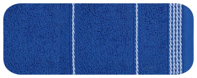 Ręcznik kąpielowy 50x90 cm bawełniany kolor granatowy ze stębnowaną bordiurą 500 g/m2 MIRA Eurofirany