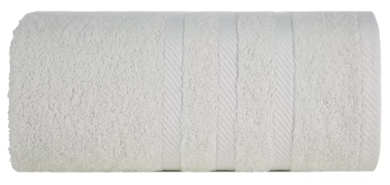 Ręcznik kąpielowy 100x150 cm bawełniany kolor kremowy z ozdobną bordiurą 500 g/m2 MILO Eurofirany