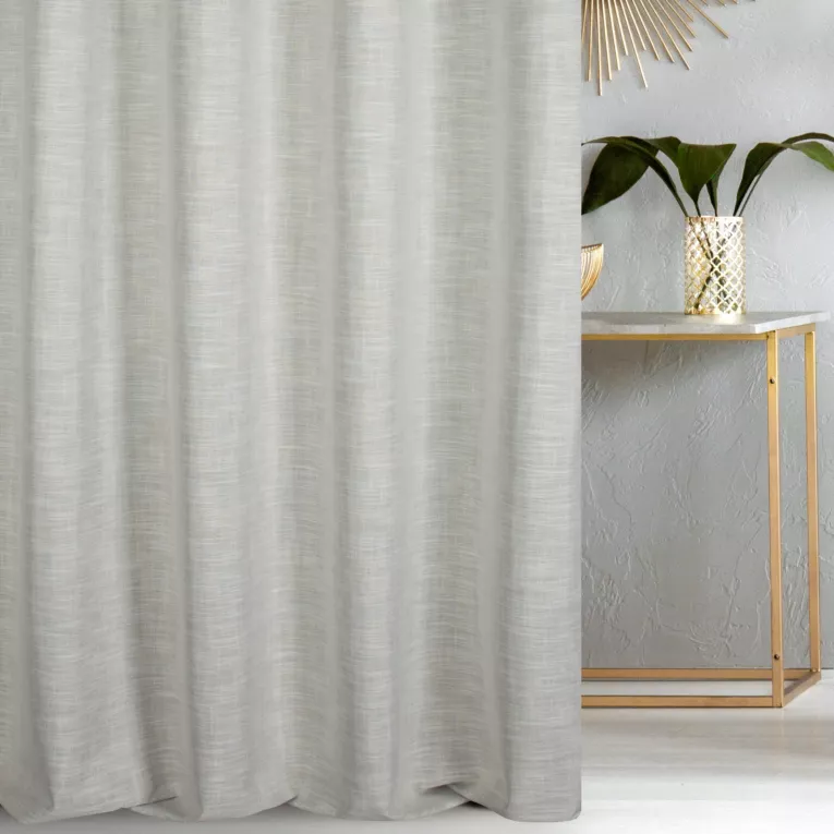 Zasłona szyta na tunelu naturalna ze strukturalnej tkaniny typu blackout, zaciemniająca w 100%