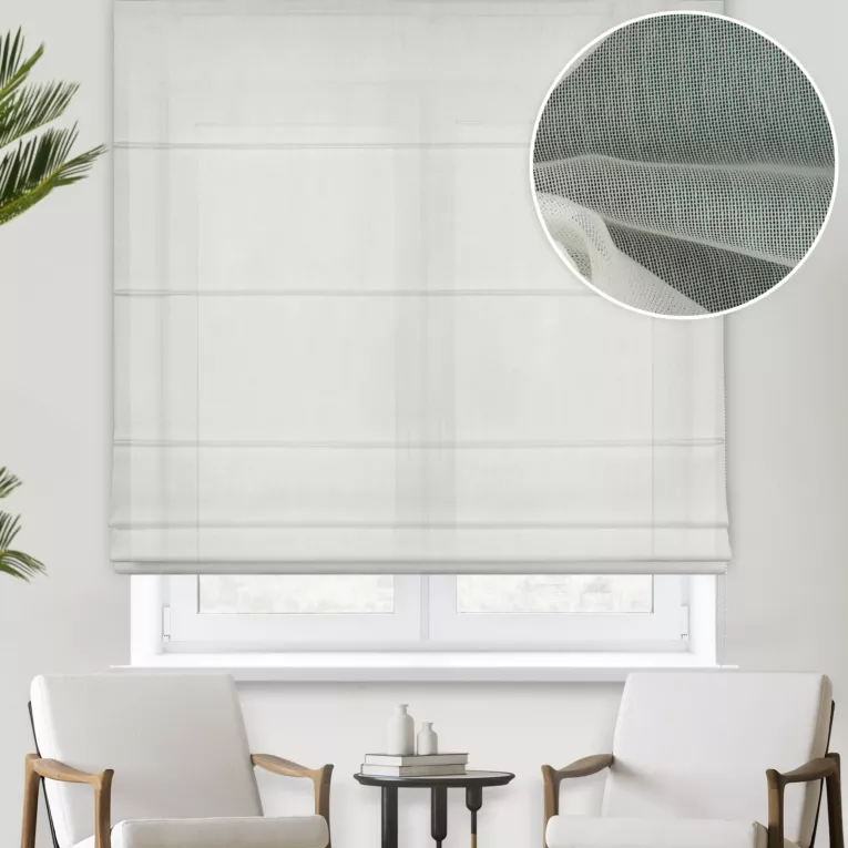 Roleta rzymska CARLOTA kremowa z miękkiej matowej etaminy nie wymagającej prasowania