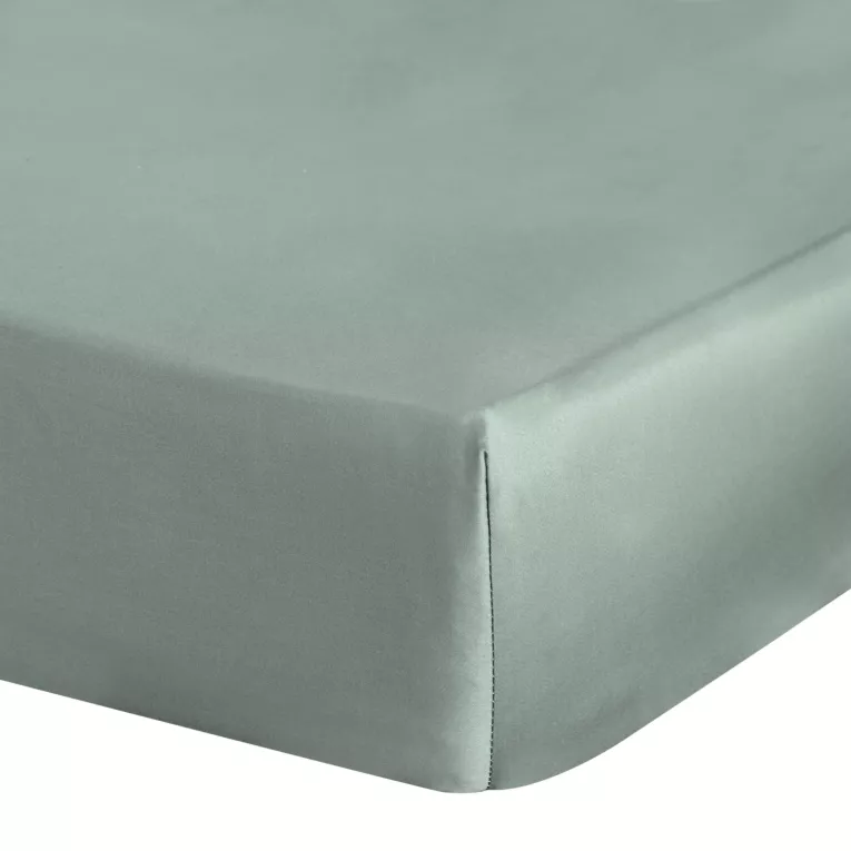 Prześcieradło gładkie z gumką 100x200 cm z satyny bawełnianej kolor szałwiowy 125 g/m2 NOVA 3 Eurofirany