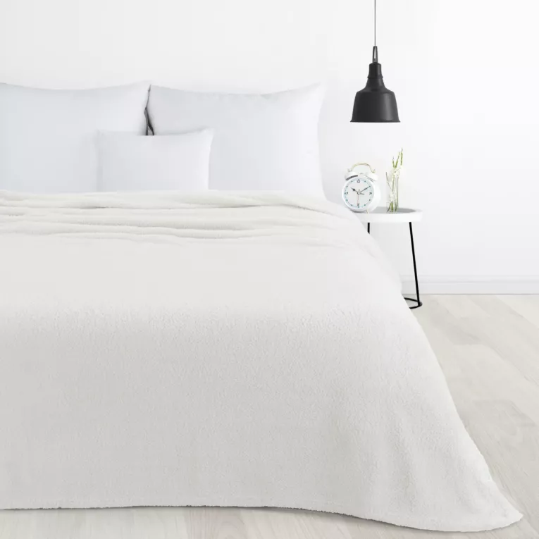 Koc polarowy 200x220 cm biały LORI DESIGN 91 Eurofirany