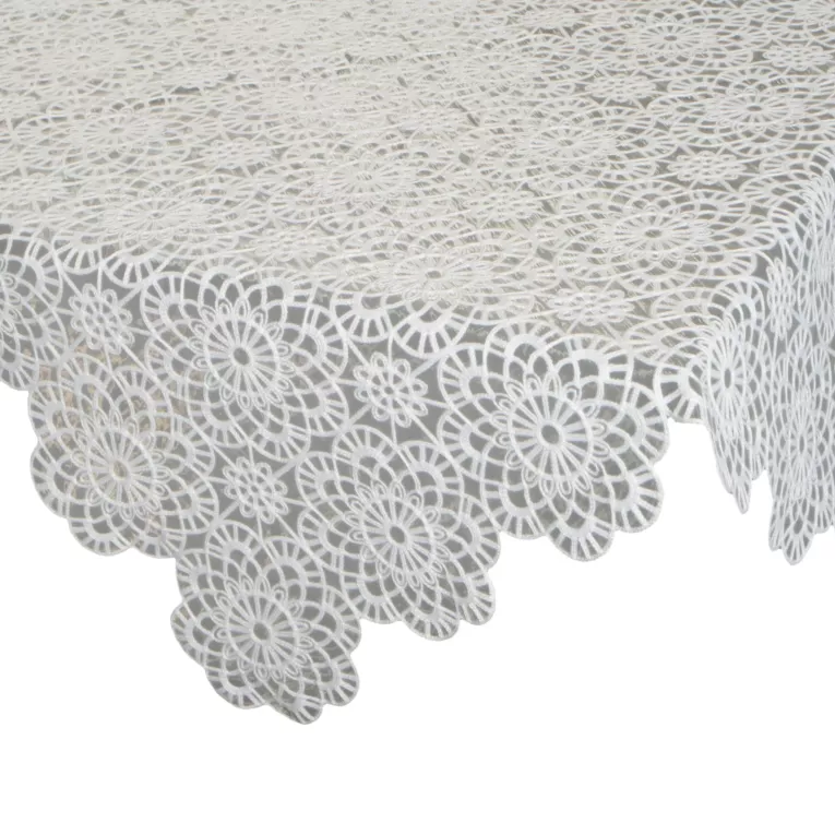 Obrus na stół 85x85 cm biały zdobiony haftem - IRINA Eurofirany