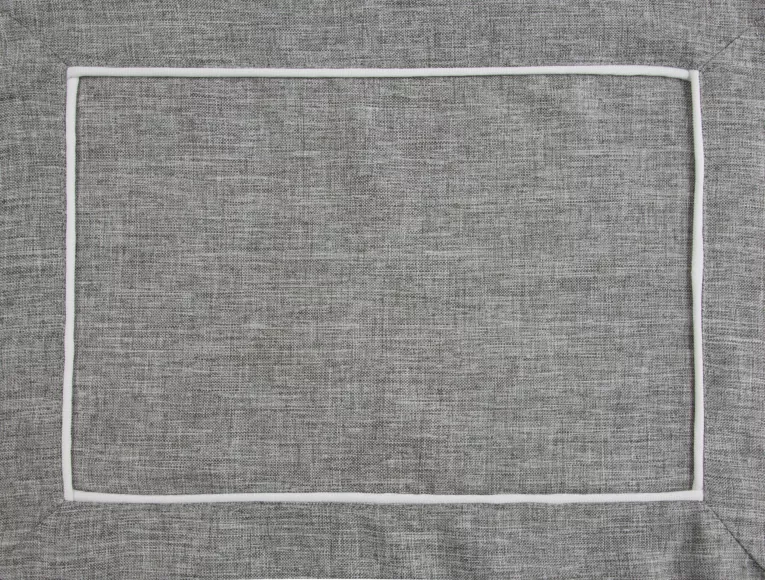 Komplet serwetek 4 szt biało, popielaty 30x40 cm MEGI zdobiony lamówką