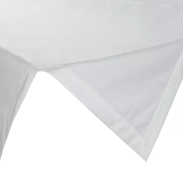 Bieżnik na stół biały 85x85 cm welwetowy MELINDA z ozdobną listwą