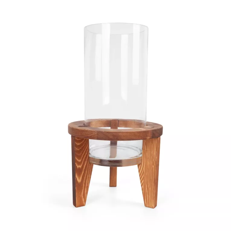 Wazon dekoracyjny Grace  z dodatkiem drewna 19x18 cm Eurofirany