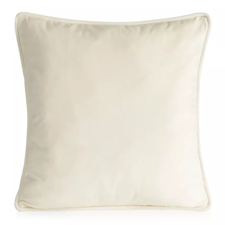 Poszewka na poduszkę 45x45 cm welwetowa z ozdobną wypustką kremowa VELVET 147 EUROFIRANY PREMIUM