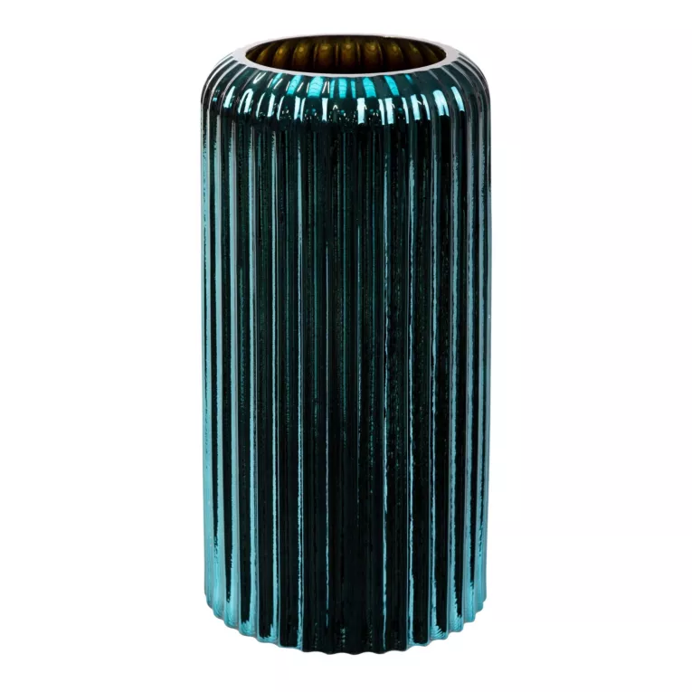 Wazon dekoracyjny NELA turkusowy ze szkła artystycznego Eurofirany