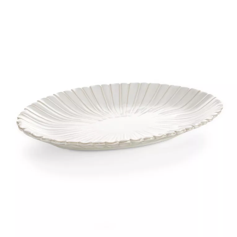 Patera ceramiczna AVRIL w stylu eko z przecieranym wzorem Eurofirany