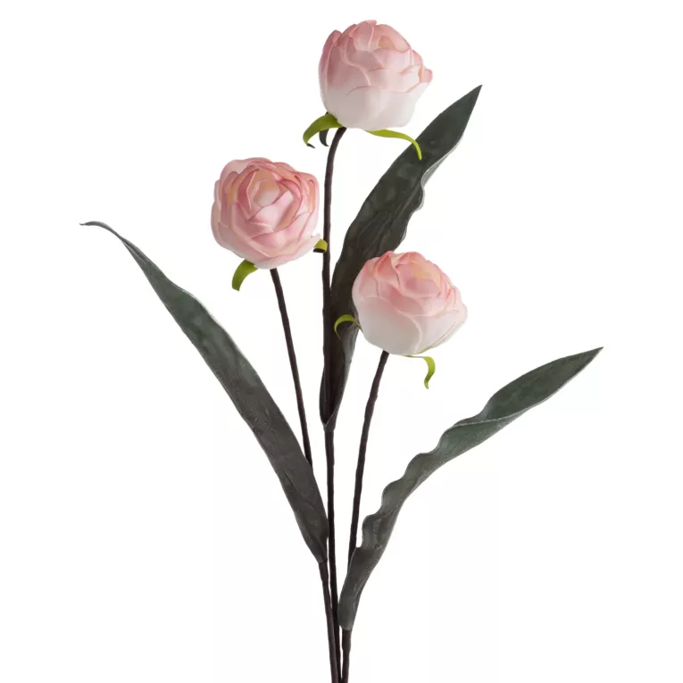 Kwiat sztuczny jasnoróżowy z plastycznej pianki foamiran 75 cm Eurofirany