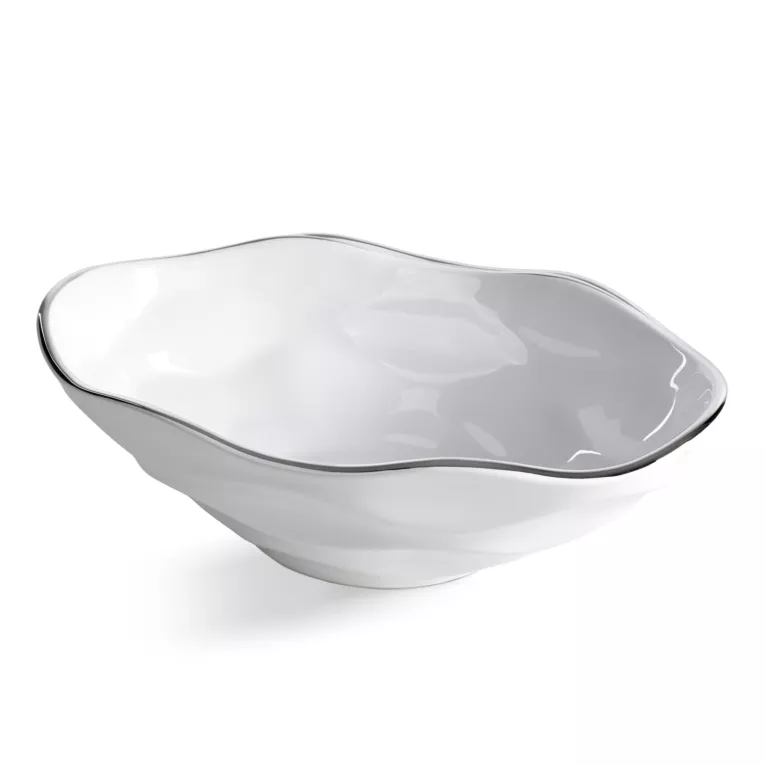 Misa dekoracyjna biało, srebrna 30x19x9 cm BONI Eurofirany