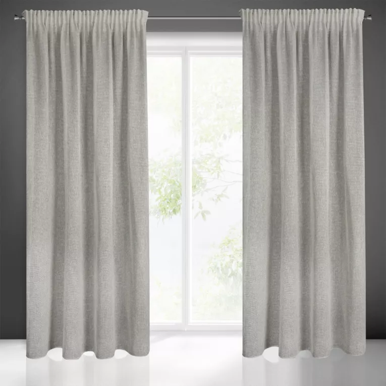 Zasłona srebrna z siateczki 140x270 cm taśma EMILIA Eurofirany