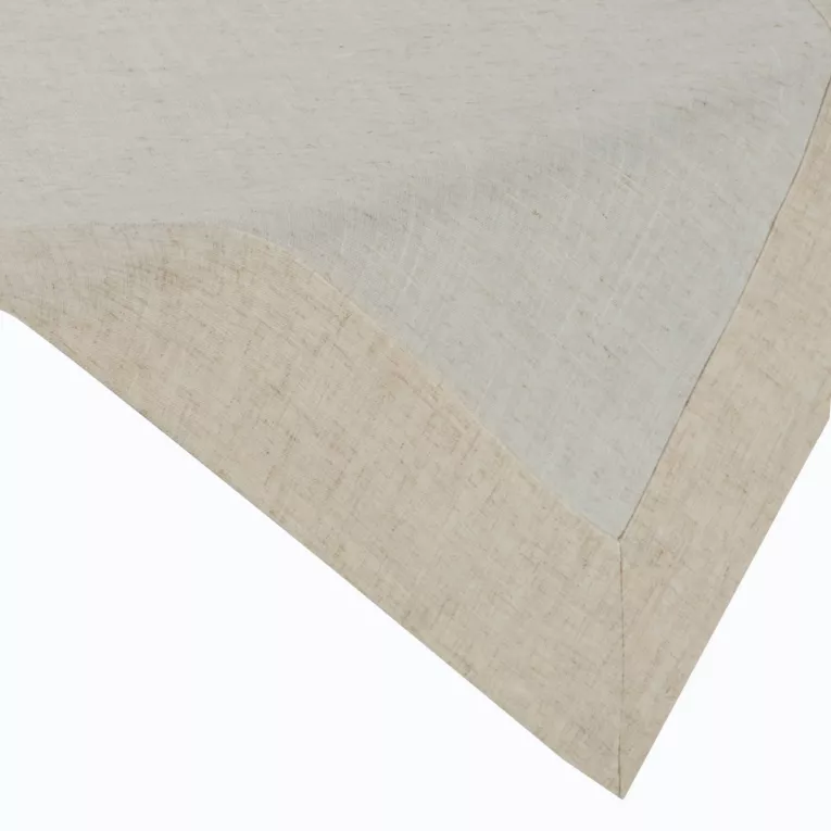 Bieżnik na stół naturalny 85x85 cm KAREN z ozdobną listwą z tkaniny z dodatkiem lnu DIVA LINE