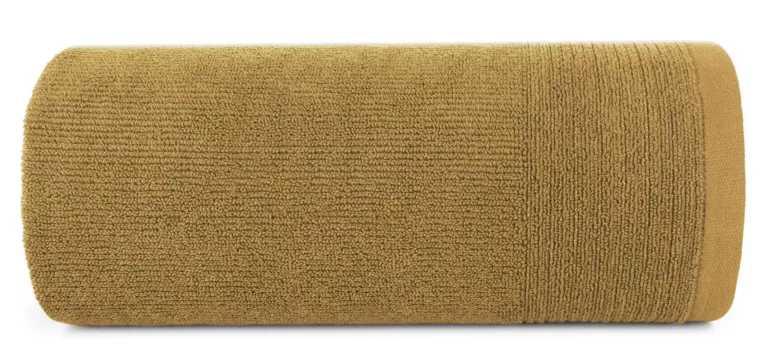 Ręcznik kąpielowy 50x90 cm bawełniany kolor miodowy zdobiony błyszczącą bordiurą 500 g/m2 LARI Eurofirany