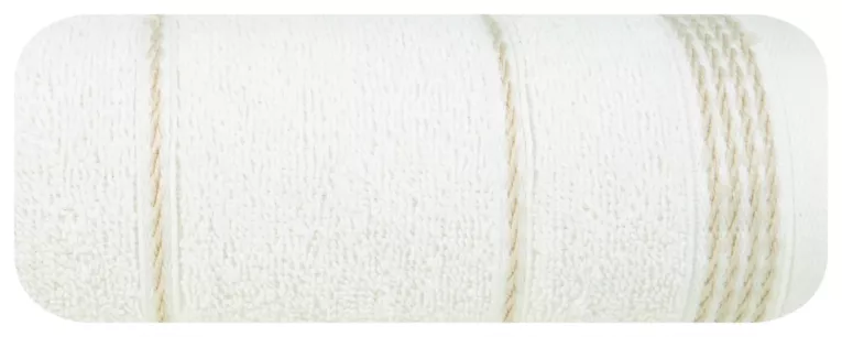 Ręcznik kąpielowy 70x140 cm bawełniany kolor kremowy ze stębnowaną bordiurą 500 g/m2 MIRA Eurofirany