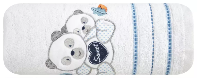 Ręcznik dziecięcy kąpielowy misie biały niebieski 50x90