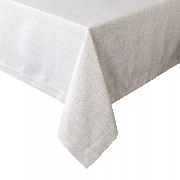 Obrus biały ZOJA przetykany złotą nicią 140x240 cm Eurofirany