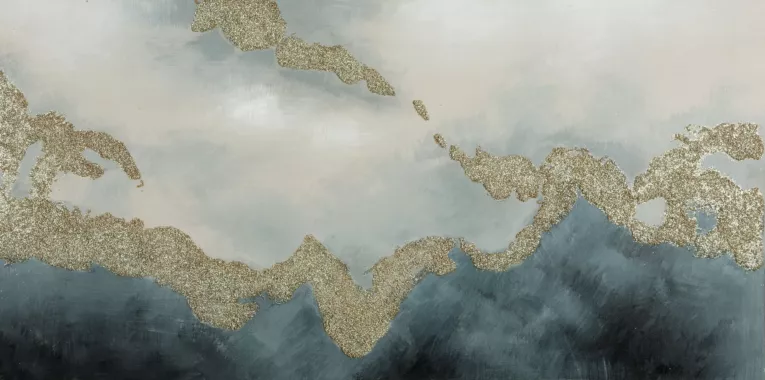 Obraz DELUSION beżowo-niebieski Eurofirany