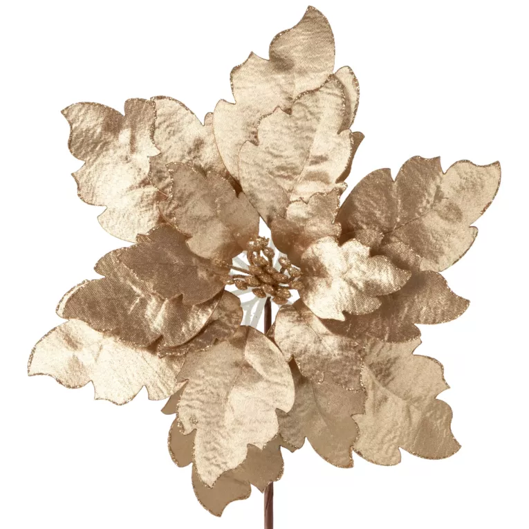 Kwiat świąteczny z błyszczącej tkaniny Eurofirany