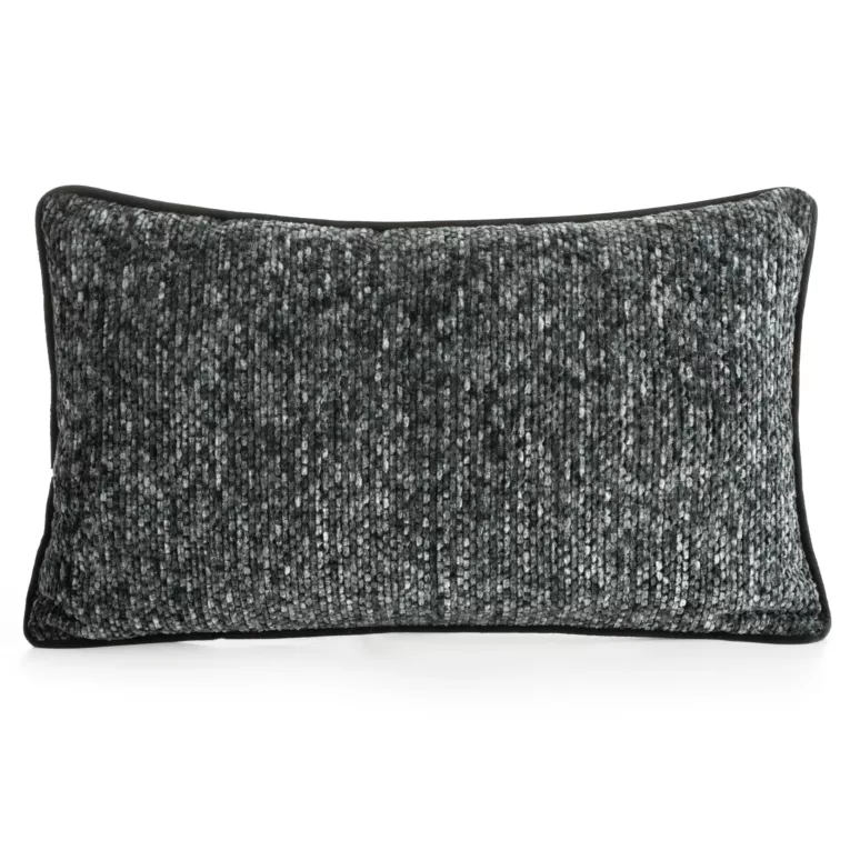 Poszewka na poduszkę 30x50 cm z plecionej szenilowej nici z efektem melanżu stalowa BARI Eurofirany