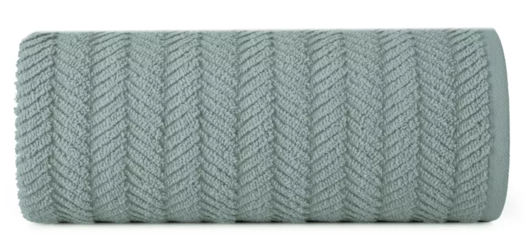 Ręcznik kąpielowy 70x140 cm bawełniany kolor miętowy zdobiony wzorem jodełki 550 g/m2 ETNO Eurofirany
