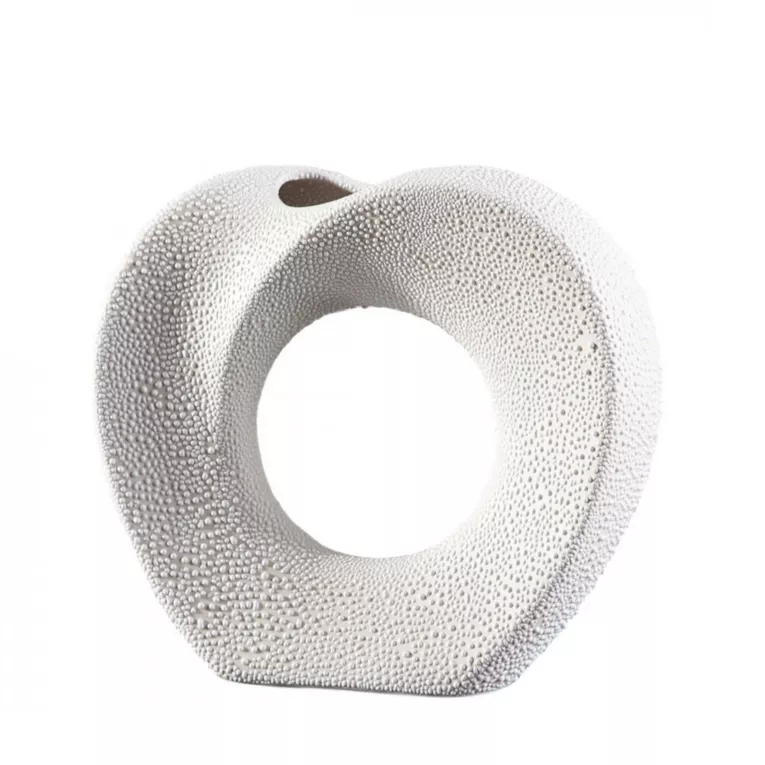 Wazon ceramiczny RISO kremowy o fantazyjnym kształcie 23x6x21 cm Eurofirany