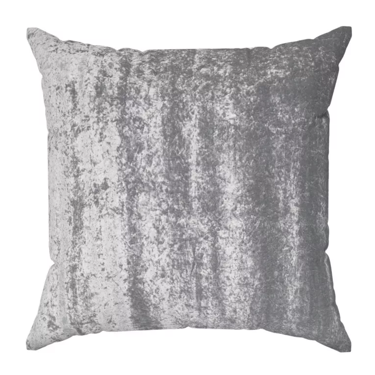Poszewka szyta szara z miękkiej tkaniny welwetowej z efektem kreszowania