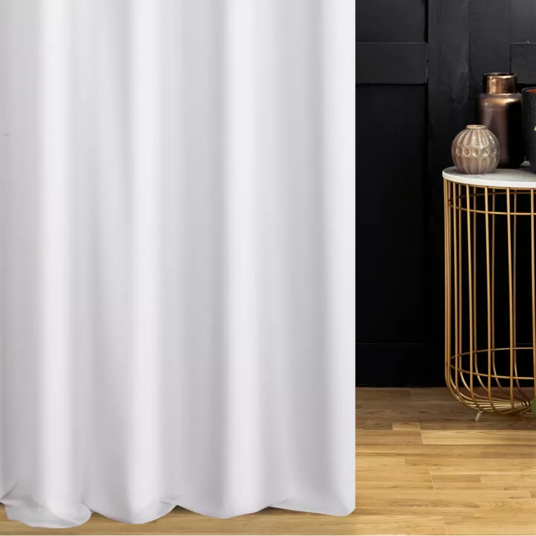 Zasłona szyta na flexach jasnokremowa z miękkiej tkaniny o naturalnym splocie w stylu ekologicznym