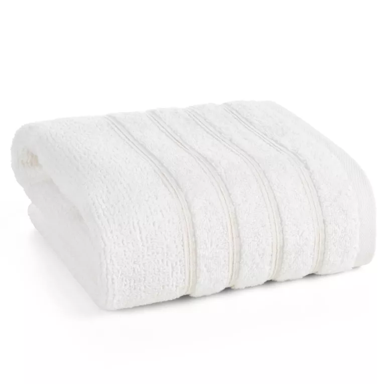 Ręcznik kąpielowy 70x140 cm bawełniany kolor kremowy w błyszczące paseczki AMIRA Eurofirany