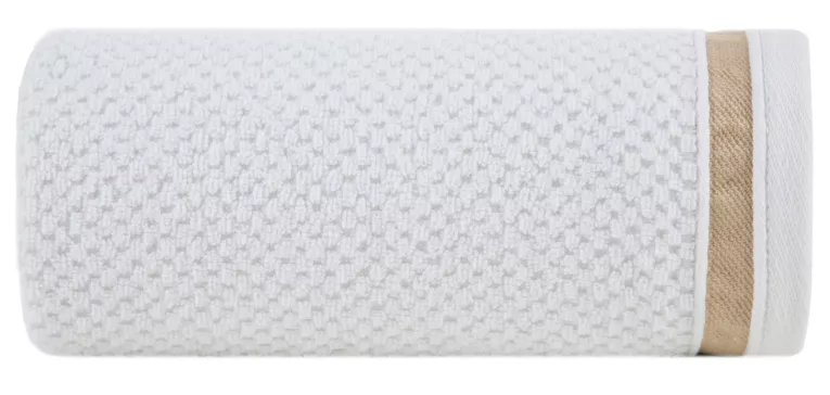 Ręcznik do rąk 30x50 cm bawełniany kolor biały w pasy 500 g/m2 MADLEN Eurofirany