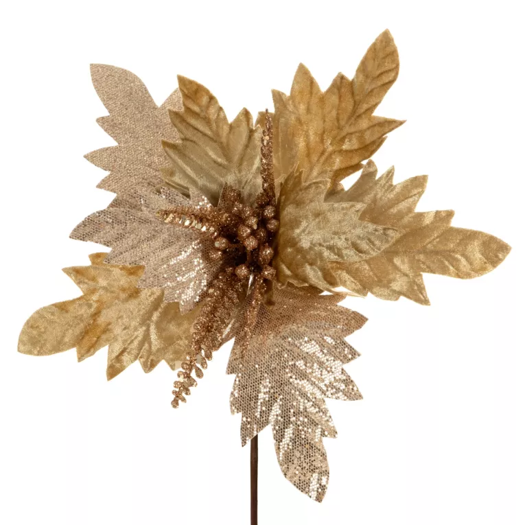 Kwiat świąteczny z welwetowej tkaniny Eurofirany