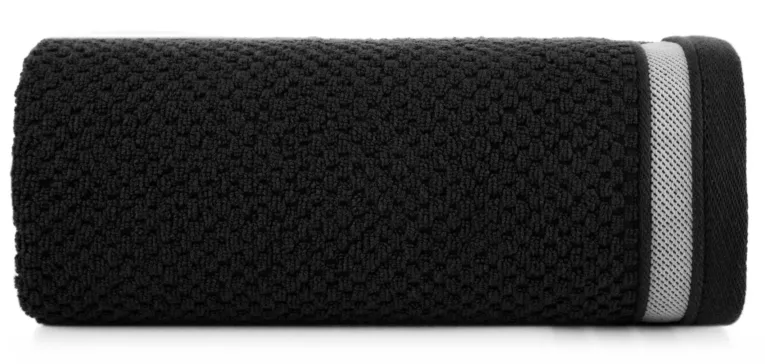 Ręcznik do rąk 30x50 cm bawełniany kolor czarny w pasy 500 g/m2 MADLEN Eurofirany