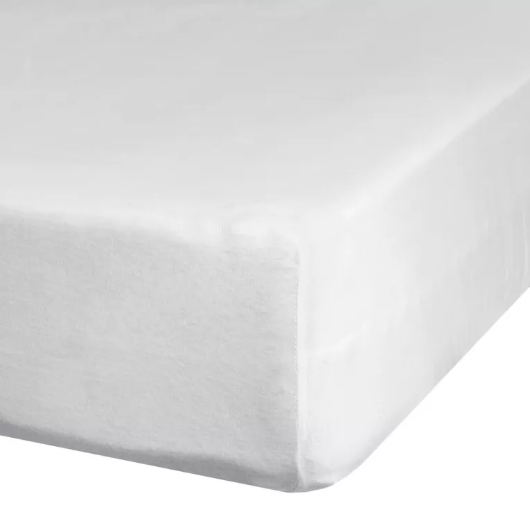 Prześcieradło jersey z gumką 90x200 cm z bawełny kolor biały 140 g/m2 Eurofirany