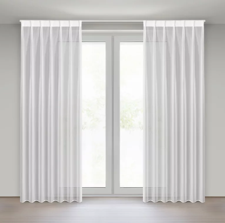 Firana biała z woalu 80x270 cm taśma typu FLEX - LUCY Eurofirany