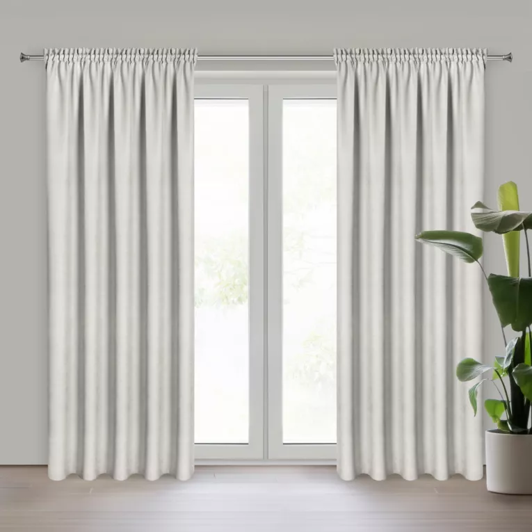 Zasłona jasnoszara z tkaniny welurowej 140x180 cm tunel Dora Eurofirany